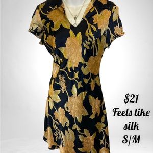 Beautiful gold, silk-like goddess of a dress